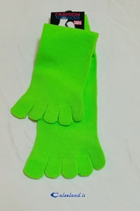 calzino verde fluo con dita
