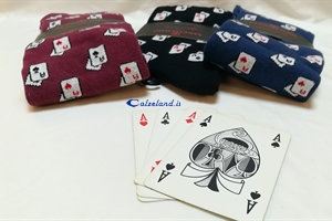 Socks man with cards - Knee-high in cotton with playing cards)